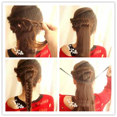 韩式<em>简单马尾</em>辫<em>发型扎法</em> 三分钟DIY俏皮公主发