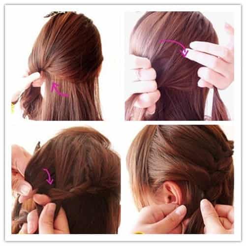 无刘海<em>圆脸</em>编发发型 塑造可爱清甜小脸美女 - 