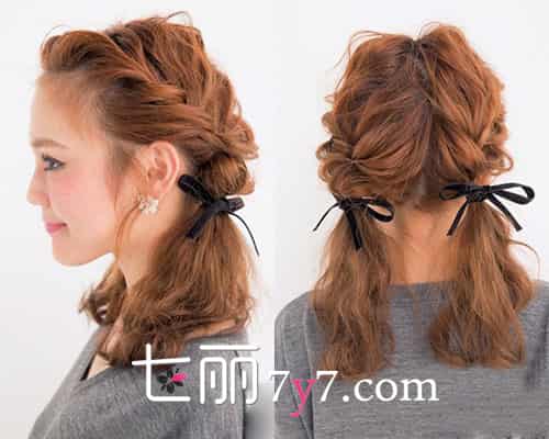 <em>情人节</em>萌系<em>女生发型</em> 双马尾扎法减龄清纯 - 七