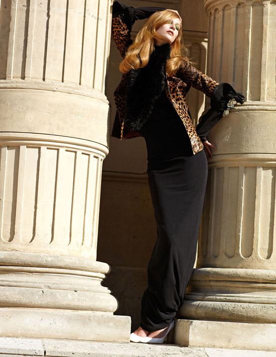 欧美模特美女艾莲娜·齐默出演NUMERO皮草服装变