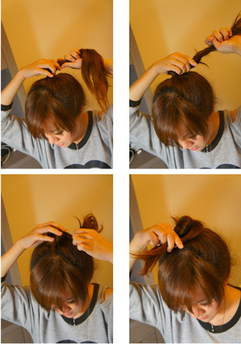 扎花苞<em>丸子头</em>的方法图解