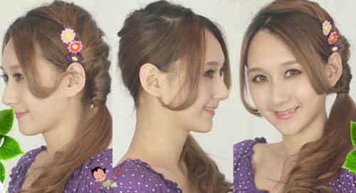 直发怎么<em>扎头发好看</em> 迷人侧边直发<em>发型</em>扎法步