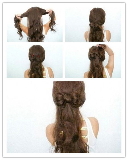 甜美蝴蝶结<em>发型扎法</em>+百变可爱清甜style