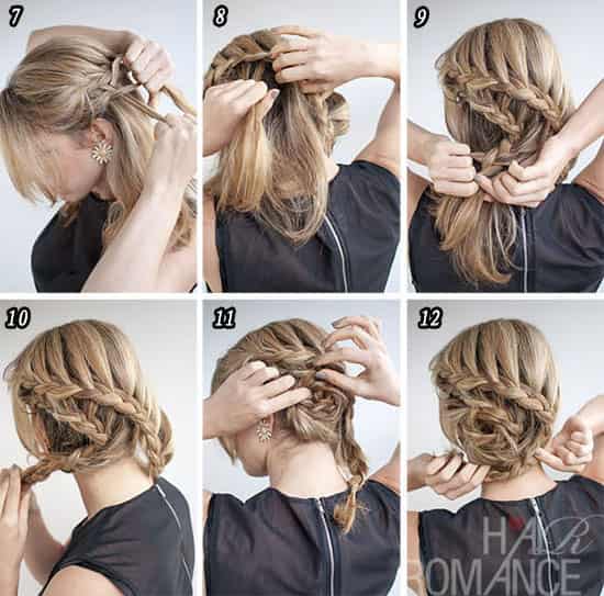 柔美优雅花边编发教程