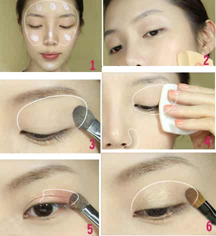 韩国裸妆画法步骤图解少女系减龄妆容