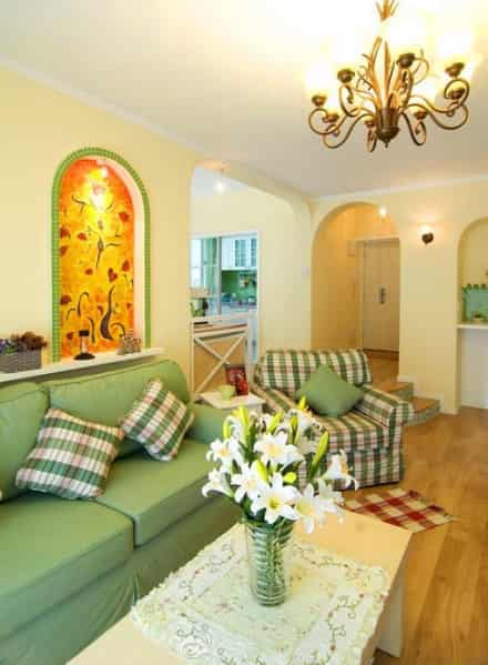 田园风室内装修效果图大全客厅和卧室都春意盎然