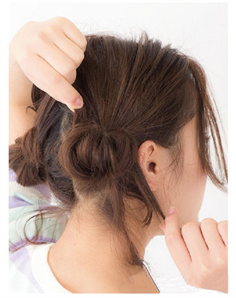 韩式丸子头扎法步骤图解双边小丸子更可爱减龄