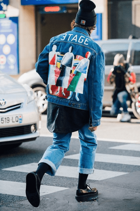 牛仔外套搭配图片短款男生 牛仔外套搭配图片短款男生