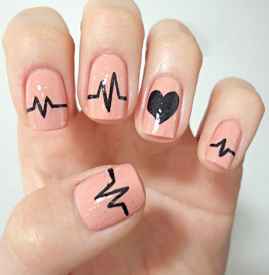 心电图美甲教程 将心跳画在指尖