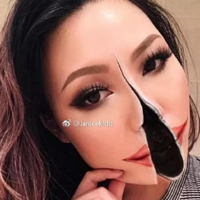 ​万圣节刀疤妆容的画法图解