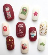 超好看的2021手绘图案新年美甲