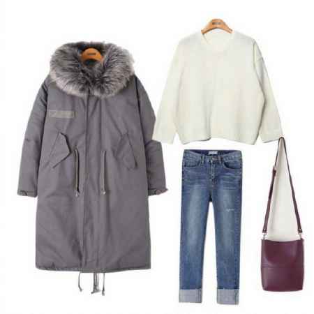 灰色毛领羽绒服的9种搭配方案