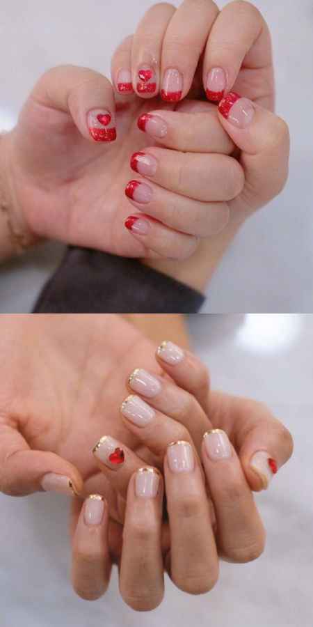 **感满满的桃心美甲款式