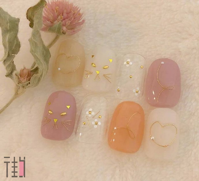 日本美甲师推荐的一组**风美甲图案